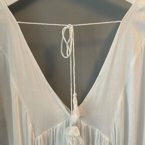 NWT AIMAGE white boho dress or swim cover Size M - Picture 6 of 9